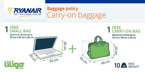 Number of packages that can be carried. . Ryanair carry on size